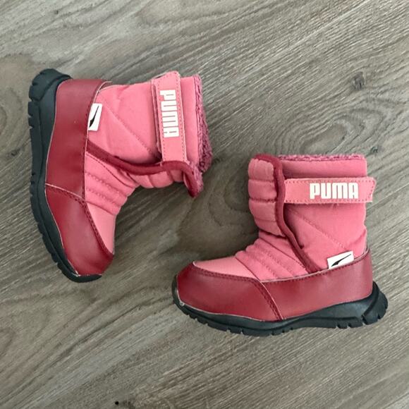 PUMA Toddler Sz 8 Nieve Winter Boot Snow Waterproof pink red Valentine - Picture 1 of 11